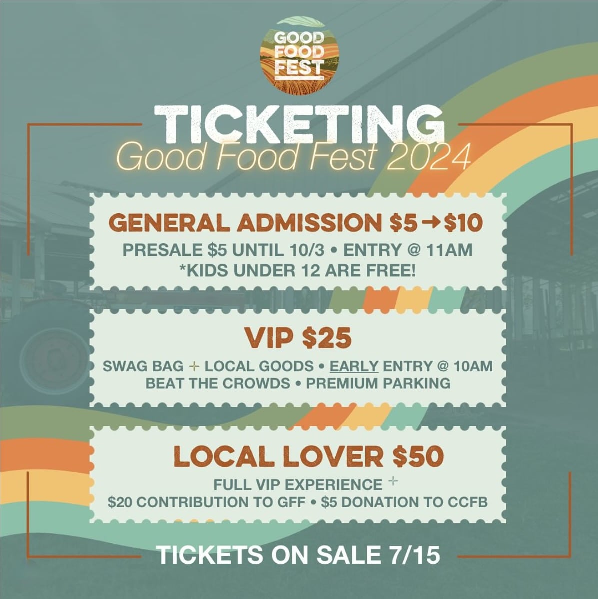 Ticket options for Good Food Fest.